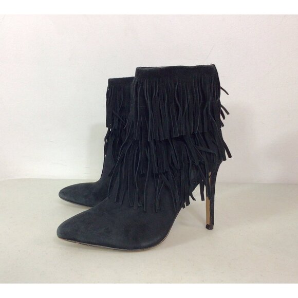 Steve Madden Suede Flapper Boots High Heel Womens 6 - Picture 6 of 8